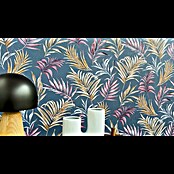 A.S. Création Cosmoliving by Cosmopolitan Papel pintado de vellón Hojas (Azul-lila-amarillo, Floral, 10,05 x 0,53 m) | BAUHAUS