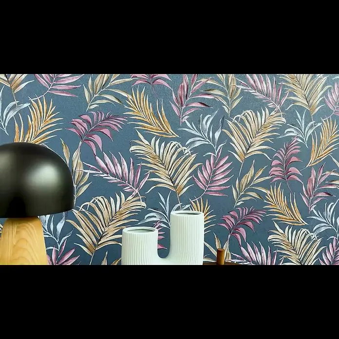 A.S. Création Cosmoliving by Cosmopolitan Vliestapete Ranken - Blau-Lila-Gelb, Floral, 10,05 x 0,53 m - COSMOLiving by Cosmopolitan Dschungeltapete 791085