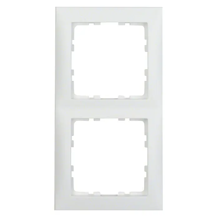 Berker S.1 Abdeckrahmen 10129909 - Polarweiß, 2-fach, Kunststoff - Weiße Doppelrahmen-Abdeckung für Schalter und Steckdosen zur Wandmontage. Praktisches und minimalistisches Design für Ihr Zuhause.
