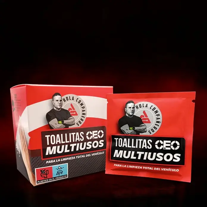 GT Automoción Toallitas húmedas CEO - 12 ud. - Imagen de Toallitas CEO Multiusos, ideal para la limpieza total del vehículo.