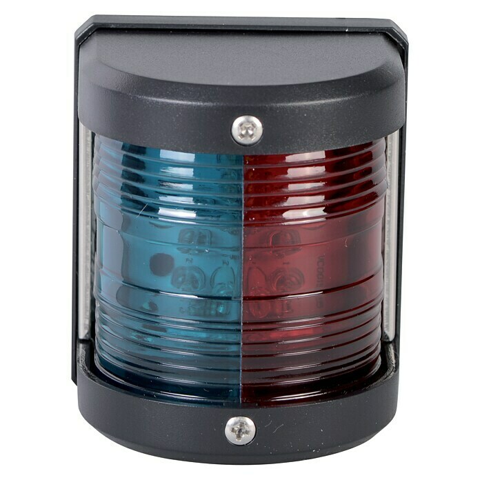 Talamex LED-Zweifarbenlaterne (55,5 x 64,4 x 75 mm, 12 V, 0,54 W, Schwarz, Lichtfarbe: Rot/Grün)