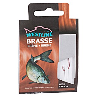 Westline Brasemhaak (Grootte: 8, Gebonden, Staal met een hoog koolstofgehalte, 10 st., Rood)
