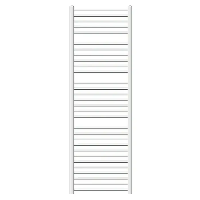 LuxeBath Badheizkörper Design Handtuchheizkörper Handtuchwärmer Seitenanschluss gerade 790 W - B x H: 60 x 180 cm, Weiß - Ein moderner, weißer Handtuchwärmer mit horizontalen Heizstäben für ein stilvolles und warmes Badezimmererlebnis.