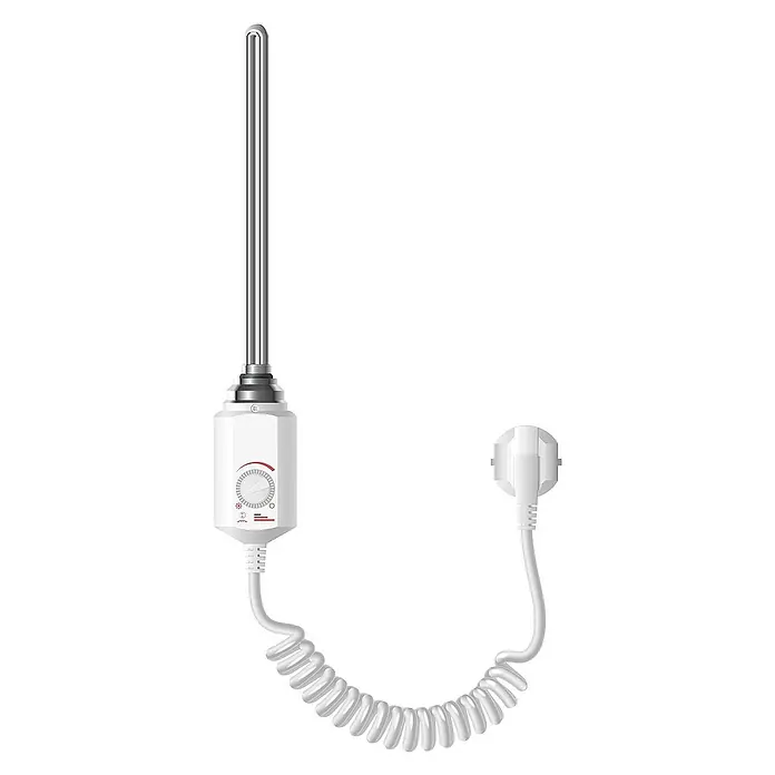 LuxeBath Austauschheizkörper - B x H: 4,5 x 4,5 cm - Heizstab mit Temperaturregler und spiralförmigem Kabel. Handtuchwärmer Heizkörper mit Temperatureinstellung für komfortable Wärme.