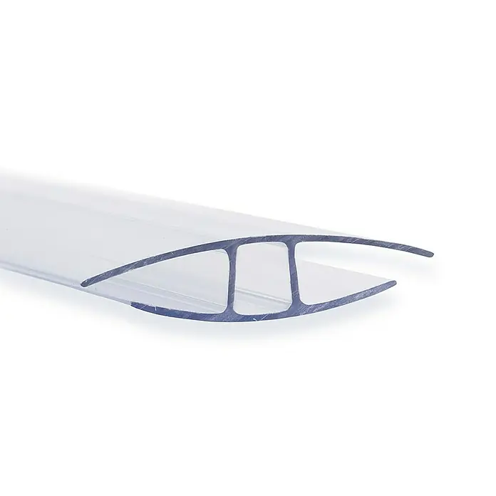 Floordirekt Hohlkammerplatte Verbinder für Doppelstegplatten H-Profil 4 mm - Länge 121 cm -  - Aufnahme eines Polycarbonat-H-Profils, das für die Verbindung von Paneelen verwendet wird und eine klare Oberfläche hat.