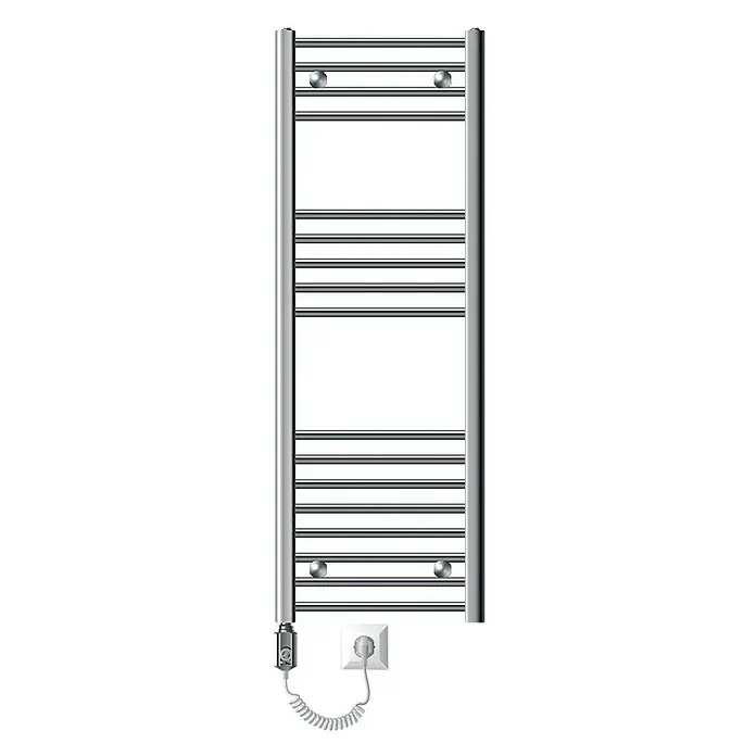LuxeBath Elektro-Badheizkörper Handtuchwärmer Elektrisch Seitenanschluss mit Heizstab 900W gerade - B x H: 40 x 120 cm - Handtuchwärmer mit mehreren Stangen und Stromanschluss zur Wandmontage für ein warmes und gemütliches Bad.