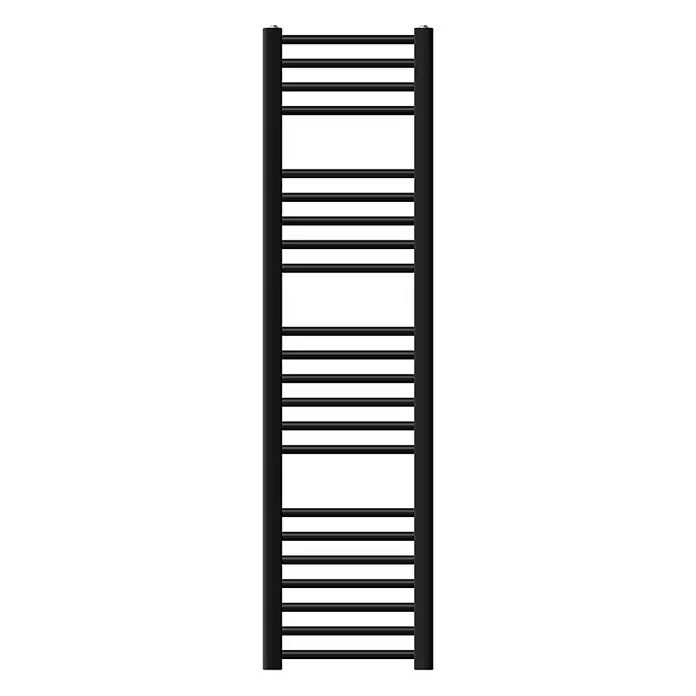 LuxeBath Elektro-Badheizkörper Handtuchwärmer Elektrisch Seitenanschluss mit Heizstab 900W gerade - B x H: 30 x 140 cm - Schwarzer Handtuchwärmer mit mehreren horizontalen Stangen, ideal zum Trocknen von Handtüchern und zum Warmhalten des Badezimmers.