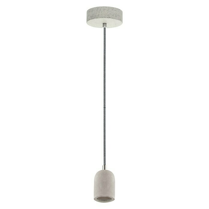 Eglo Lámpara colgante redonda Yorth, aspecto de hormigón (Gris/Negro/Blanco, Altura: 200 cm, 60 W, E27)