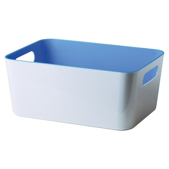 Venus Opbergkorf voor badkamers Colorado (24 x 17 x 10 cm, Kunststof, Wit/blauw)