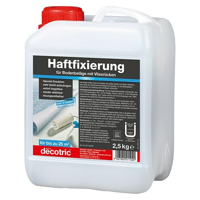 Decotric Haftfixierung2,5 kg, Gebrauchsfertig, Innen Front View