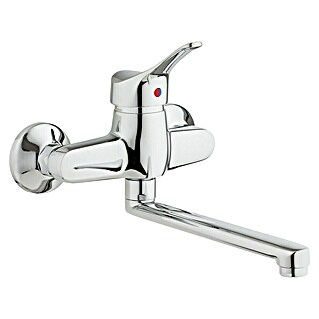 Camargue Grifo de cocina Attica (Cromo, Brillante, Giratorio, Montaje en la pared)