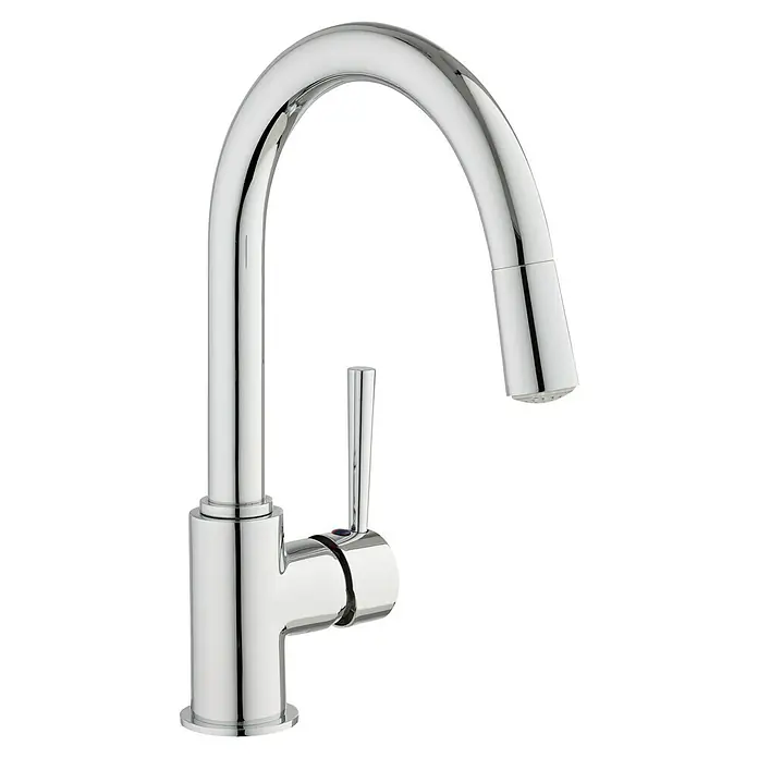 Camargue Merida Spültischarmatur - Chrom, Glänzend, Schwenkbar - Elegante Chrom-Küchenarmatur mit hohem Auslauf und Einhebelmischer für moderne Küchen. Praktisch und stilvoll.