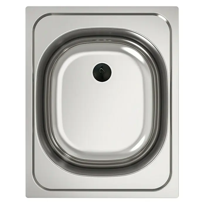 Flex-Well Samoa Singleküche - Breite: 210 cm, Weiß/Braun, Mit 2-Zonen-Glaskeramikkochfeld - Edelstahlspüle mit rundlichen Ecken und mittigem Abfluss. Eine moderne und praktische Spüle für jede Küche.