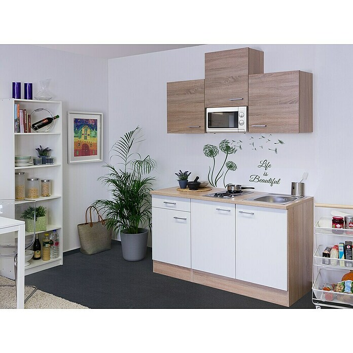 Flex-Well Kuhinjski komplet Samoa  (Širina: 150 cm, Bijela, S električnim uređajima, Mat) | BAUHAUS