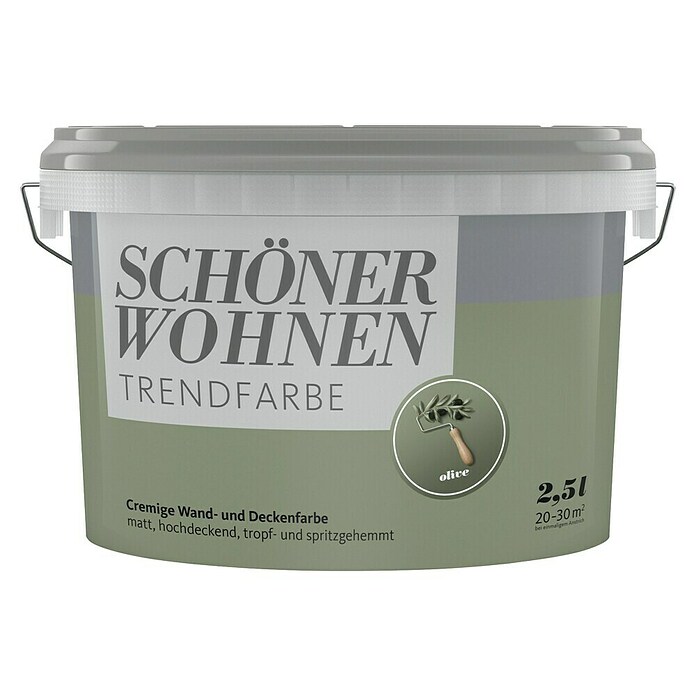 SCHÖNER WOHNEN-Farbe Wandfarbe Trendfarbe (Olive, Matt, 2,5 l, Konservierungsmittelfrei) | BAUHAUS