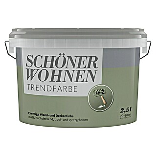 SCHÖNER WOHNEN-Farbe Wandfarbe Trendfarbe (Olive, Matt, 2,5 l, Konservierungsmittelfrei)