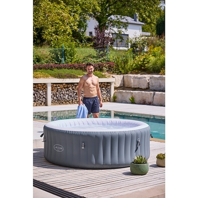 Bestway Lay-Z-Spa Mobil-Whirlpool Miami Air-Jet (Ø x H: 180 x 66 cm, Anthrazit, 669 l) | BAUHAUS