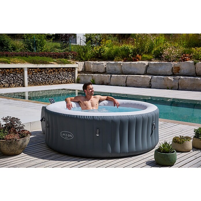 Bestway Lay-Z-Spa Mobil-Whirlpool Miami Air-Jet (Ø x H: 180 x 66 cm, Anthrazit, 669 l) | BAUHAUS