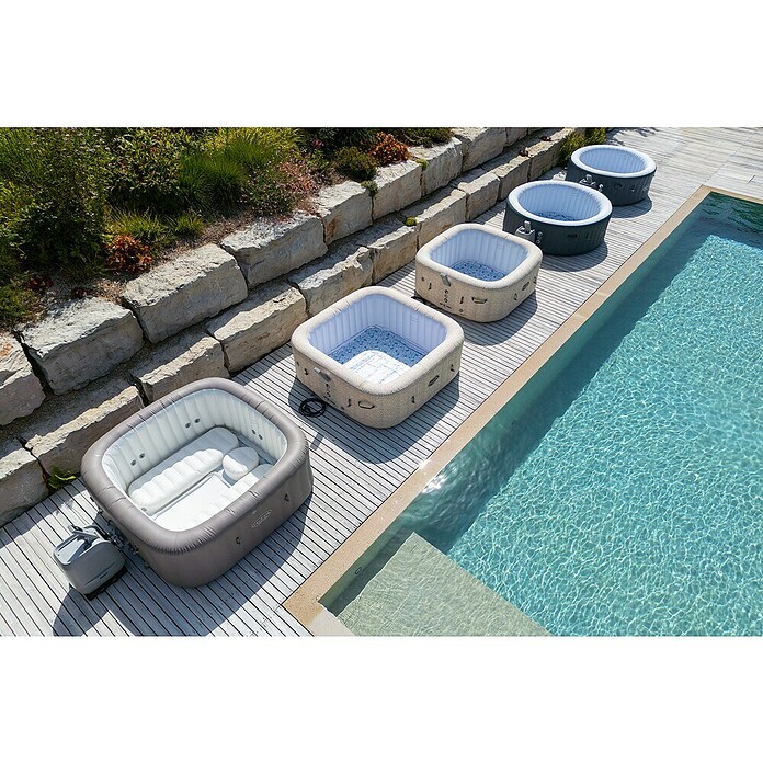 Bestway Lay-Z-Spa Mobil-Whirlpool Miami Air-Jet (Ø x H: 180 x 66 cm, Anthrazit, 669 l) | BAUHAUS