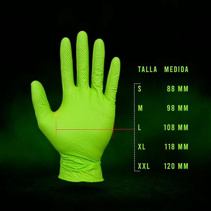 GT Automoción Guantes de nitrilo (M, Verde, 50 ud.) | BAUHAUS