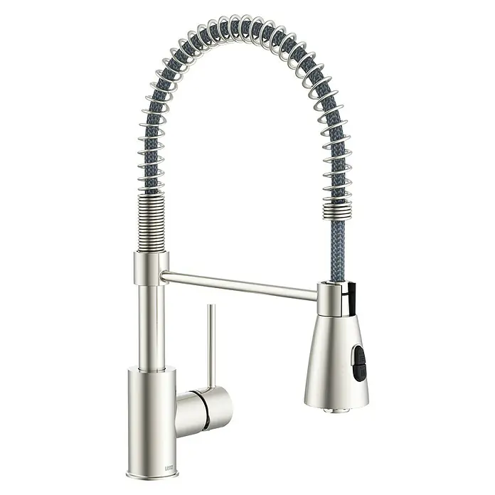 Lenz Spültischarmatur Kalani 2 - Nickel, Matt, Höhe: 46 cm, Messing - Moderne Küchenarmatur in gebürstetem Nickel mit flexiblem Auslauf und praktischem Hebel für einfache Wasserregulierung.