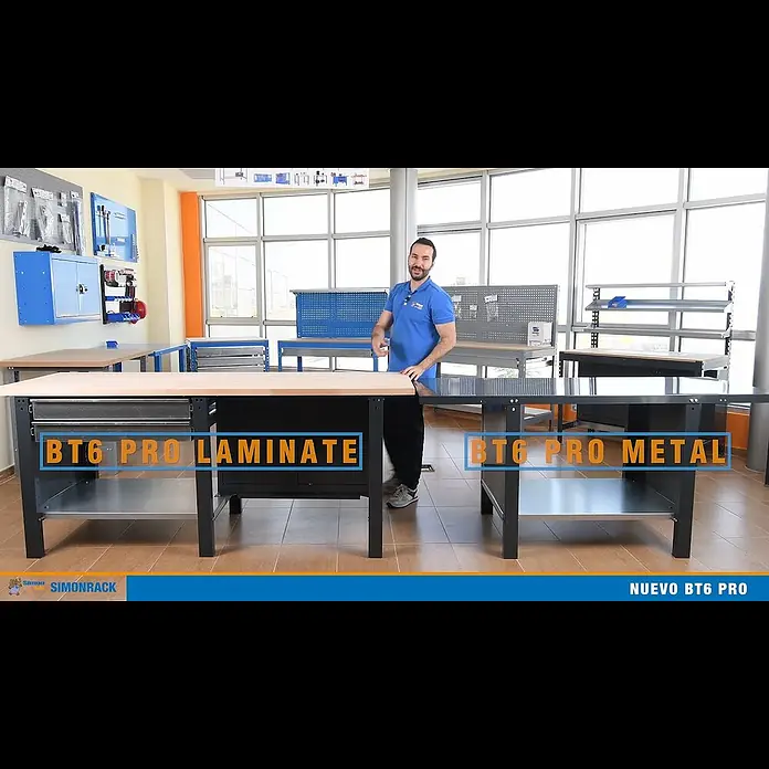 Simonrack Simonwork Banco de trabajo BT6 PRO Laminate - L x An: 75 x 120 cm, Altura de trabajo: 86,5 cm, Carga soportada: 1.300 kg, Antracita - Descubre los bancos de trabajo BT6 PRO de Simonrack