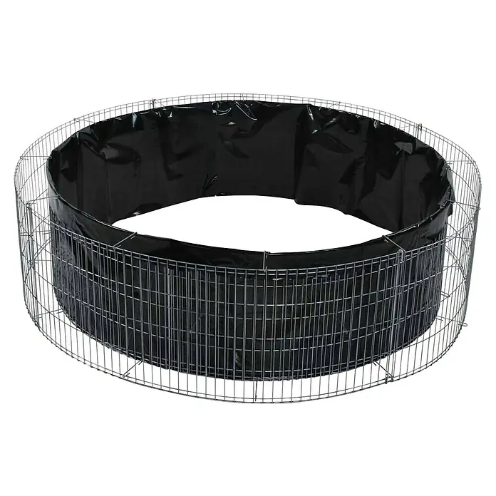 Bellissa Hochbeet Bausatz - 126 x 40 cm, Metall - Runder Gabionen-Pflanzkübel mit schwarzer Auskleidung, ideal für Garten- und Terrassengestaltung. Robuste Bauweise für langlebigen Einsatz.