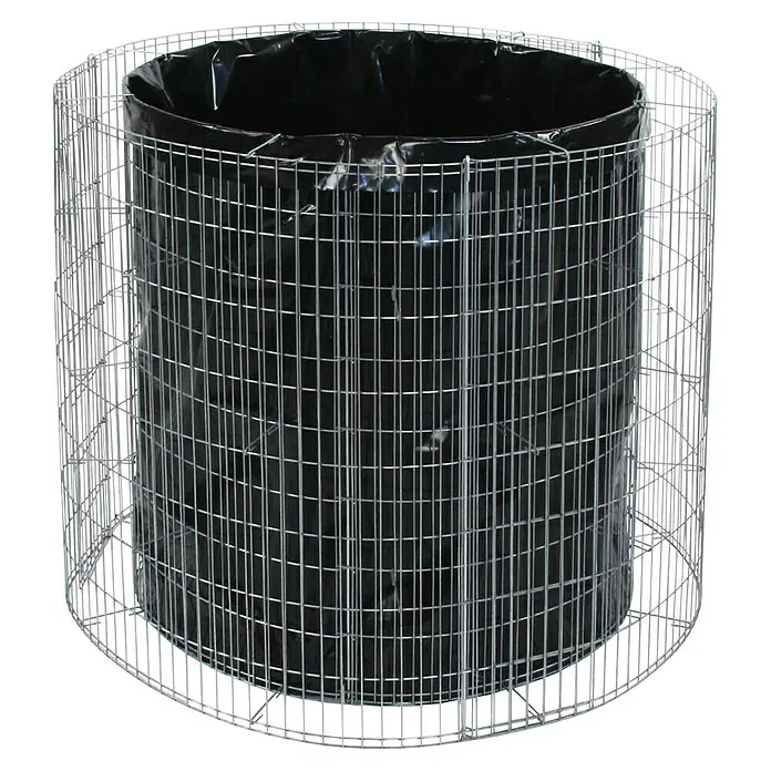 Bellissa Hochbeet - 72 x 80 cm, Metall - Ein zylinderförmiger Hochbeet-Bausatz mit schwarzem Einsatz und Drahtgitterstruktur für den Garten. Ideal für Gemüse, Kräuter und Blumen.