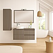 Mueble de lavabo Claire (L x An x Al: 45 x 100 x 50 cm, Moka, 1 seno, sobreponer, salida izquierda) | BAUHAUS
