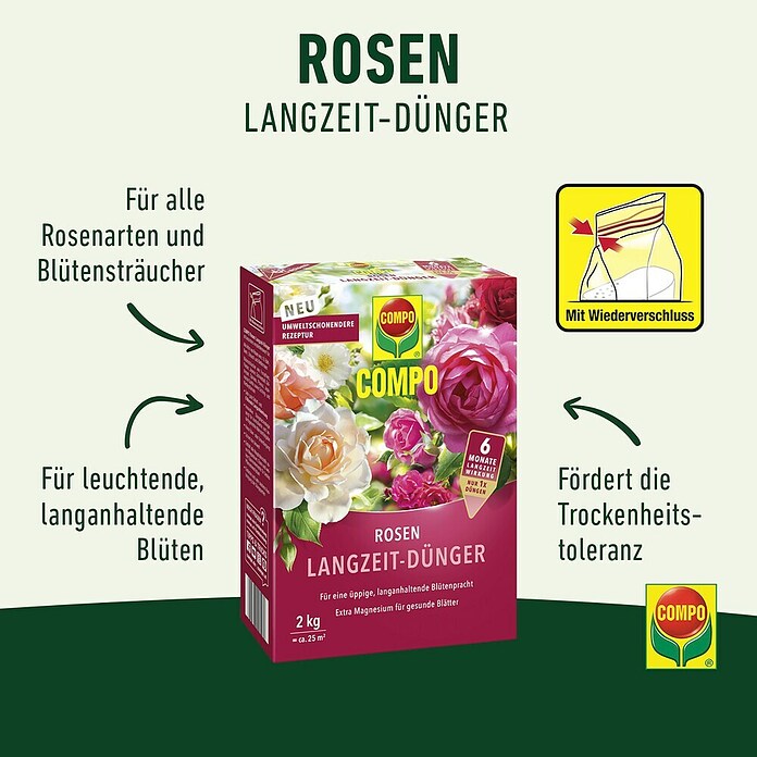 Compo Langzeitdünger Rosen (2 kg) | BAUHAUS