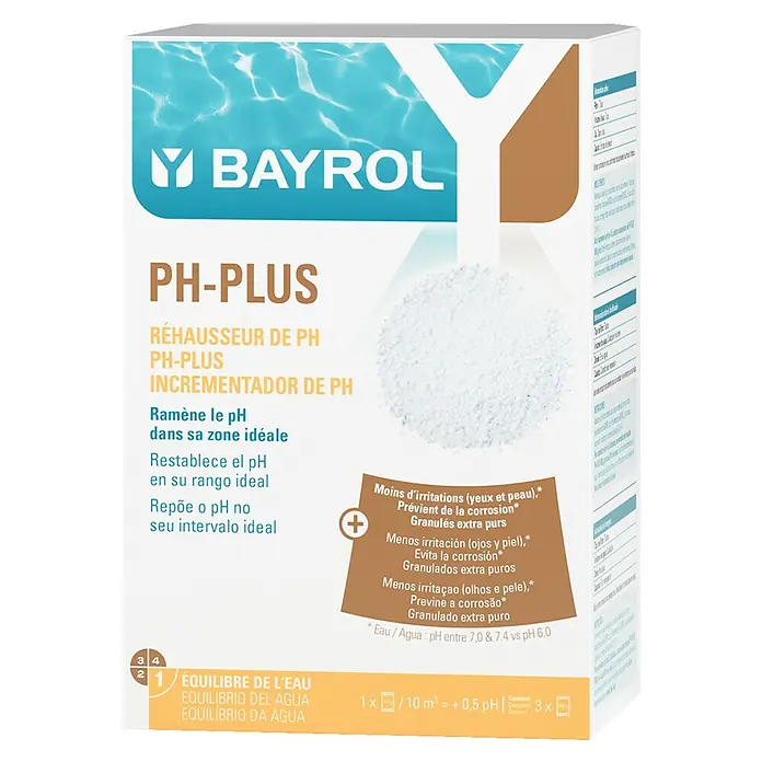 Bayrol pH-Plus - 1,5 kg - Bayrol pH-Plus: Erhöht den pH-Wert im Poolwasser schonend und zuverlässig. Für optimales Badevergnügen und Schutz der Poolmaterialien.
