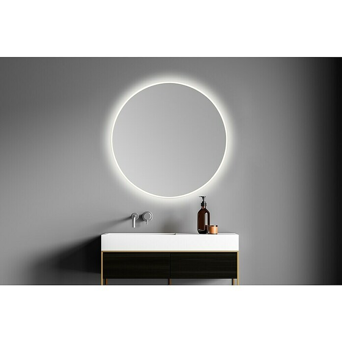 Bath Stage Espejo con luz B-953 (Diámetro: 60 cm, Ácido, Blanco frío) | BAUHAUS