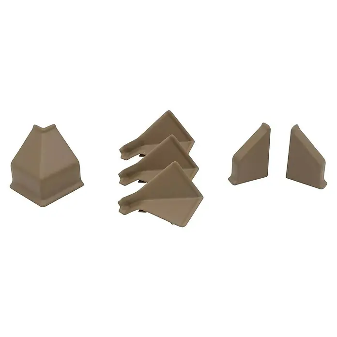LOGOCLIC Zubehör-Set - 6 -tlg., Dunkelbraun - Bild von vier beigen Pyramiden-förmigen Produkten, die für dekorative oder funktionale Zwecke verwendet werden können.
