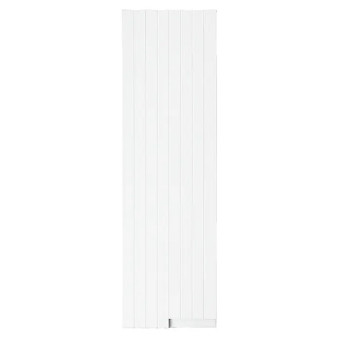 Armario colgante de baño Claire - L x An x Al: 25 x 35 x 110 cm, Blanco - Una puerta corredera blanca con listones verticales, ideal para espacios modernos, que ahorra espacio y ofrece un aspecto minimalista.