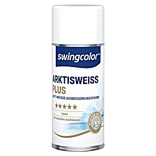 swingcolor Wandfarbe Ausbesserungsspray Arktisweiß Plus (Schneeweiß, Matt, 150 ml)