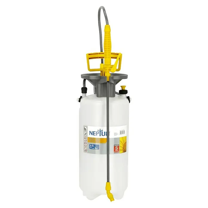 Neptun Drucksprühgerät NSG 500 - 5 l - Das Bild zeigt eine Drucksprühflasche Neptun, die zum Besprühen von Pflanzen oder Oberflächen verwendet wird.