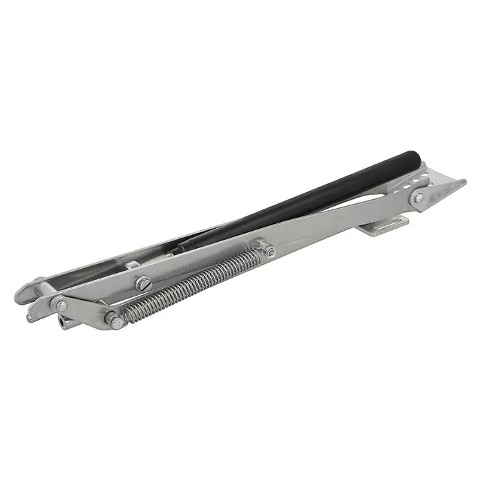 Juwel Fensteröffner - Passend für: Juwel Frühbeete - Die Federhalterung, ein robustes Bauteil aus Metall, verfügt über eine schwarze Dämpferstange und eine starke Feder für Stabilität.