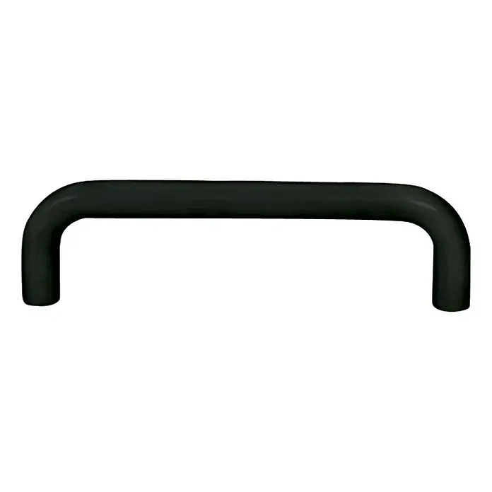 Rei Tirador para muebles - Distancia entre orificios: 96 mm, Tipo de tirador del mueble: Estribo, Lacado, Negro - Manija de puerta en forma de U negra para armario o cajón. Diseño simple para muebles modernos.