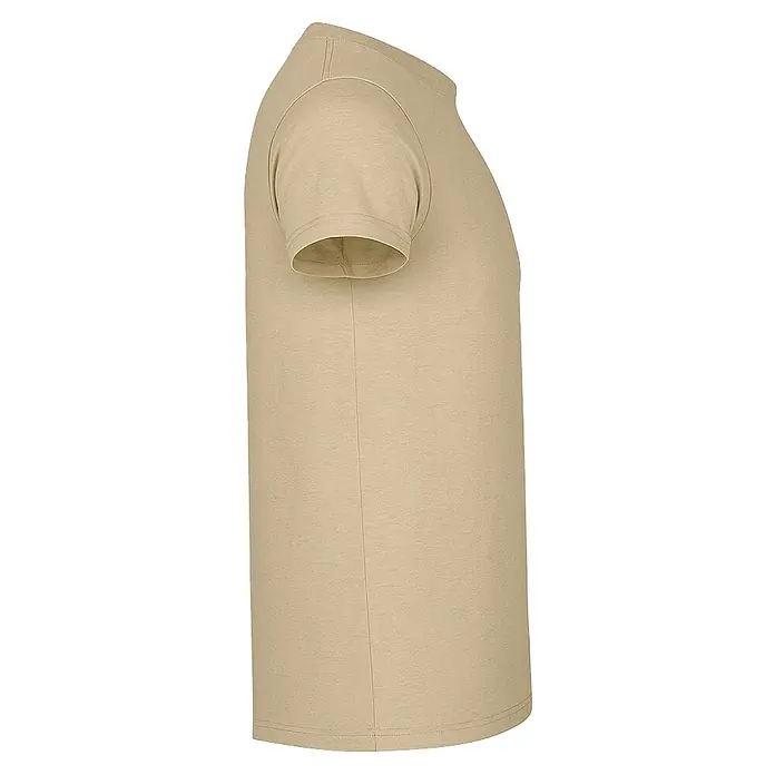 Camiseta Atomic - 4 XL, Arena, 85% algodón / 15% viscosa - Camiseta beige de tejido ligero, ideal para climas más cálidos. La camisa de manga corta tiene un cuello redondo y es cómoda de llevar.