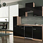 Respekta Single-keuken (Breedte: 180 cm, Met glaskeramische kookplaat, Zwart)