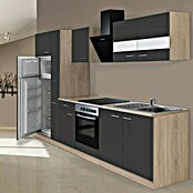 Respekta Composición de cocina (Ancho: 300 cm, Con dispositivos eléctricos, Gris)