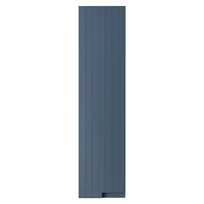 Armario colgante de baño Claire - L x An x Al: 25 x 35 x 110 cm, Azul - Paneles de puerta de garaje azul oscuro con sutiles líneas verticales que crean un aspecto moderno. Un pequeño escalón en la parte inferior es visible.