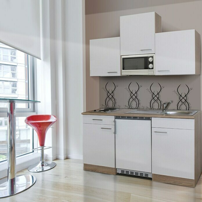 Respekta Cocina (Ancho: 150 cm, Con placa de dos fuegos, Blanco)