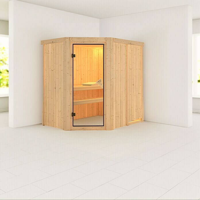 Karibu Elementsauna Carin (Ohne Ofen, Ohne Dachkranz, L x B x H: 151 x 196 x 192 cm)