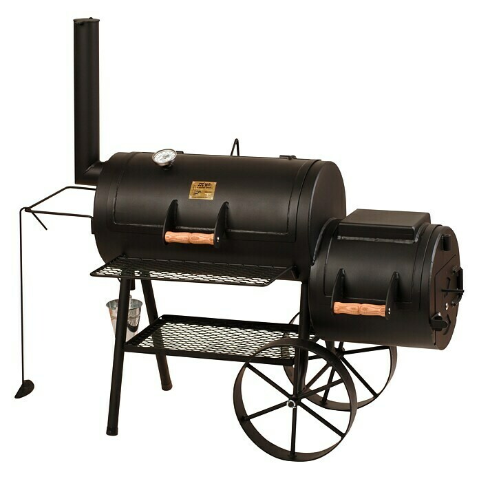 Joe´s Barbeque Smoker ClassicMit Rollwagen, Grillfläche Garkammer: 74 x 39 cm Front View