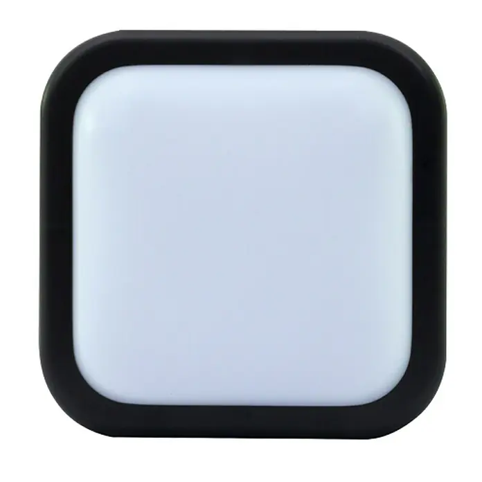 Ritter Leuchten LED-Wandleuchte - 14 W, L x B x H: 197 x 197 x 95 mm, Schwarz, Tageslichtweiß - Schwarzes, quadratisches LED-Nachtlicht mit abgerundeten Ecken und sanftem, weißem Licht für eine angenehme Atmosphäre im Raum.