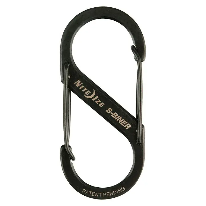 Nite Ize Doppelkarabiner - 67 x 29 mm, Edelstahl, Schwarz, Belastbarkeit: 11 kg - Schwarzer Nite Ize S-Biner Karabinerhaken für vielseitige Befestigungslösungen im Alltag und Outdoor-Bereich. Praktisch und robust.