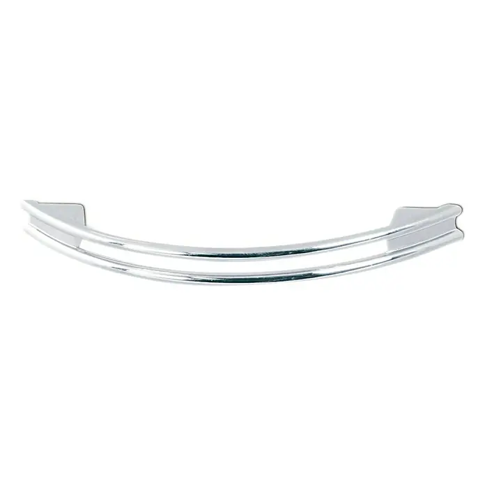 Häfele Tirador para muebles - Tipo de tirador del mueble: Estribo, L x An x Al: 124 x 12 x 28 mm, Otros, Cromado, Distancia entre orificios: 96 mm - Tirador de armario plateado curvo y brillante con barras paralelas y extremos redondeados, ideal para muebles modernos.