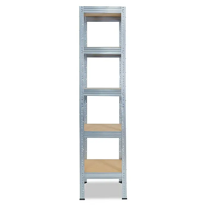 shelfplaza Schwerlastregal PRO - H x B x T: 180 x 50 x 50 cm, Traglast pro Boden: 200 kg, Stecken, verzinkt - Ein robustes Metallregal mit Holzablagen, ideal für Lagerung und Organisation in Werkstatt oder Lager.
