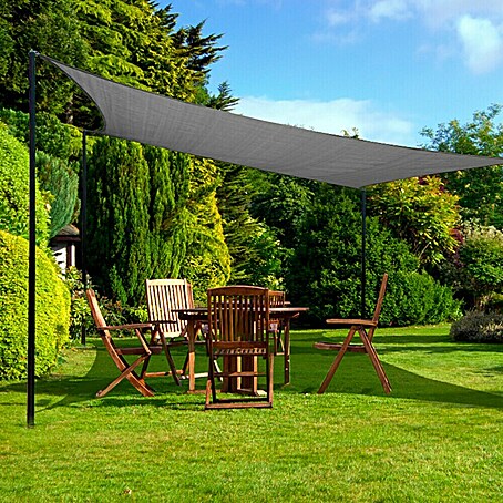 Sunfun Sonnensegel (Hellgrau, Rechteckig, 360 x 360 cm)